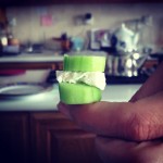 A tiny snack: cucumber + feta