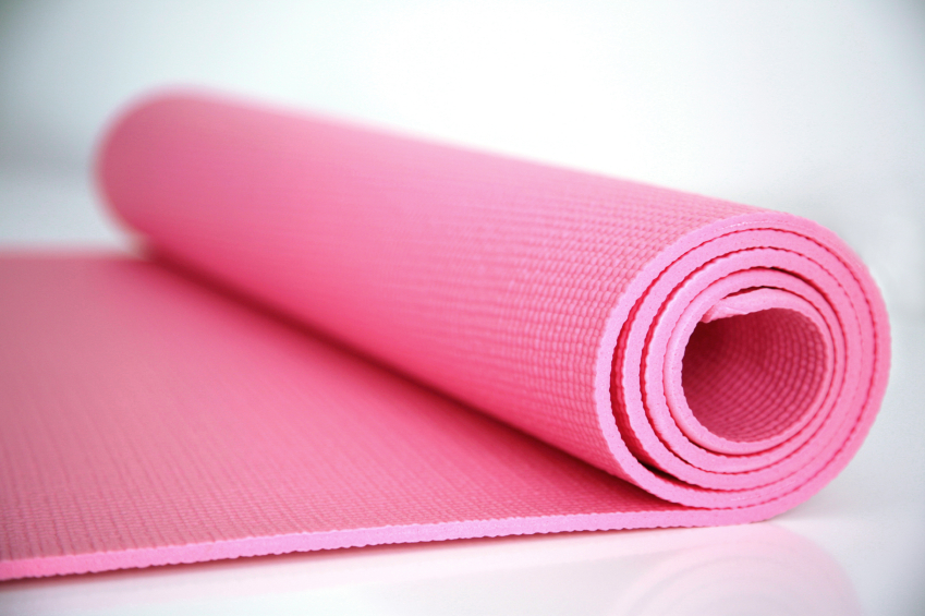 pink mat rolled